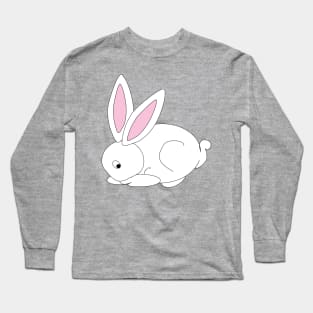 White bunny with pink ears doodle Long Sleeve T-Shirt